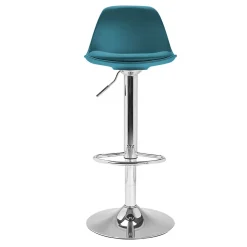 Lot de 2 tabourets de bar KARL design bleu canard