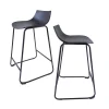 Lot de 2 tabourets de bar en métal et plastique noir 48,5 x 47 x 82 cm