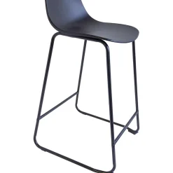 Lot de 2 tabourets de bar en métal et plastique noir 48,5 x 47 x 82 cm
