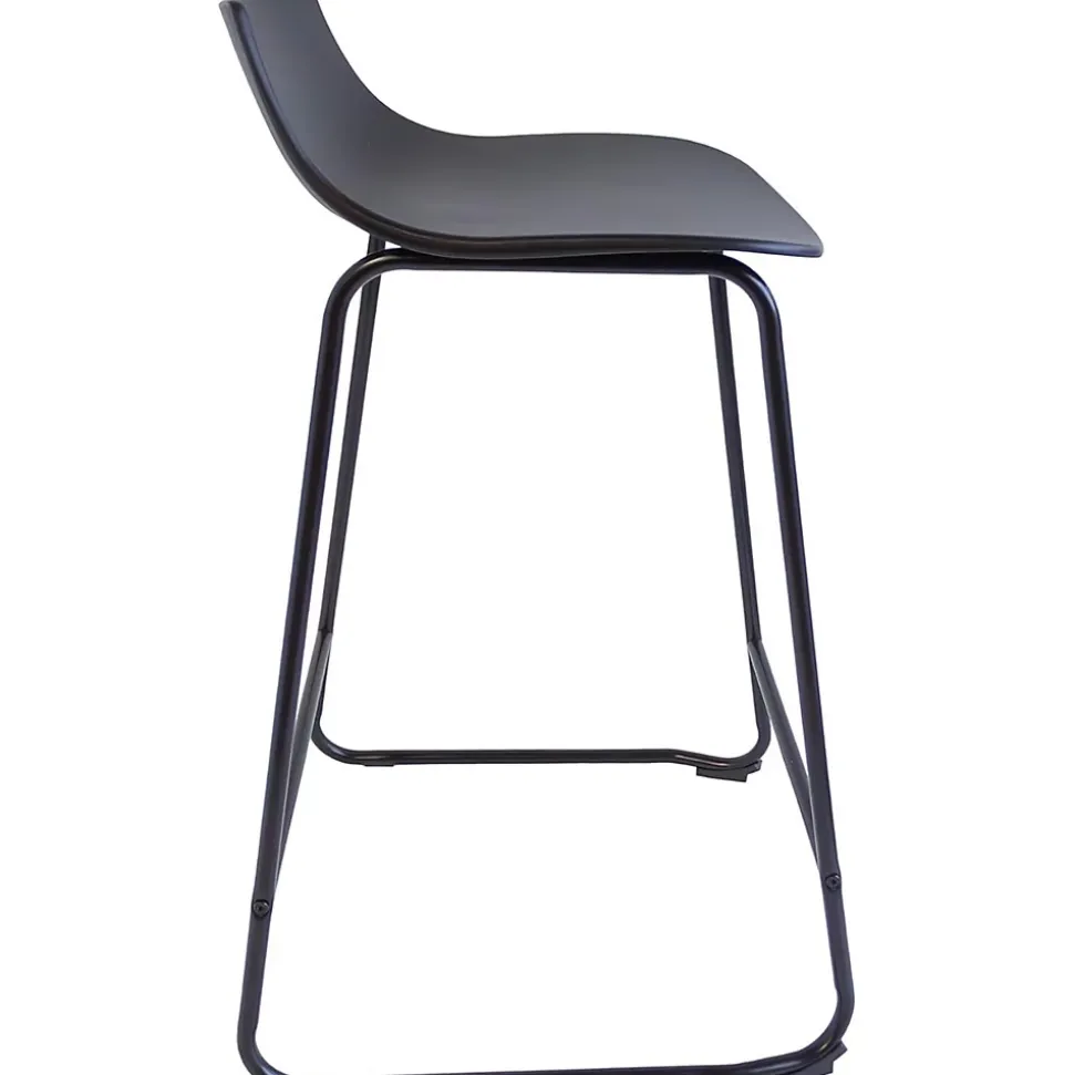 Lot de 2 tabourets de bar en métal et plastique noir 48,5 x 47 x 82 cm