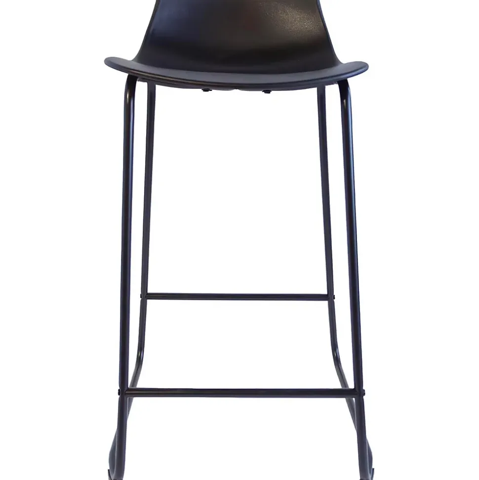 Lot de 2 tabourets de bar en métal et plastique noir 48,5 x 47 x 82 cm