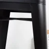 Lot de 4 tabourets de bar en métal noir mat style industriel Avec dossier Hauteur 66cm