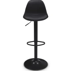 Lot de 4 tabourets de bar KARL design noir pied noir