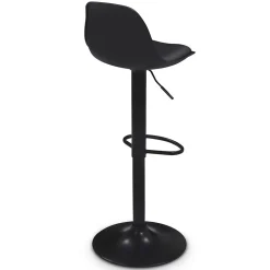 Lot de 4 tabourets de bar KARL design noir pied noir
