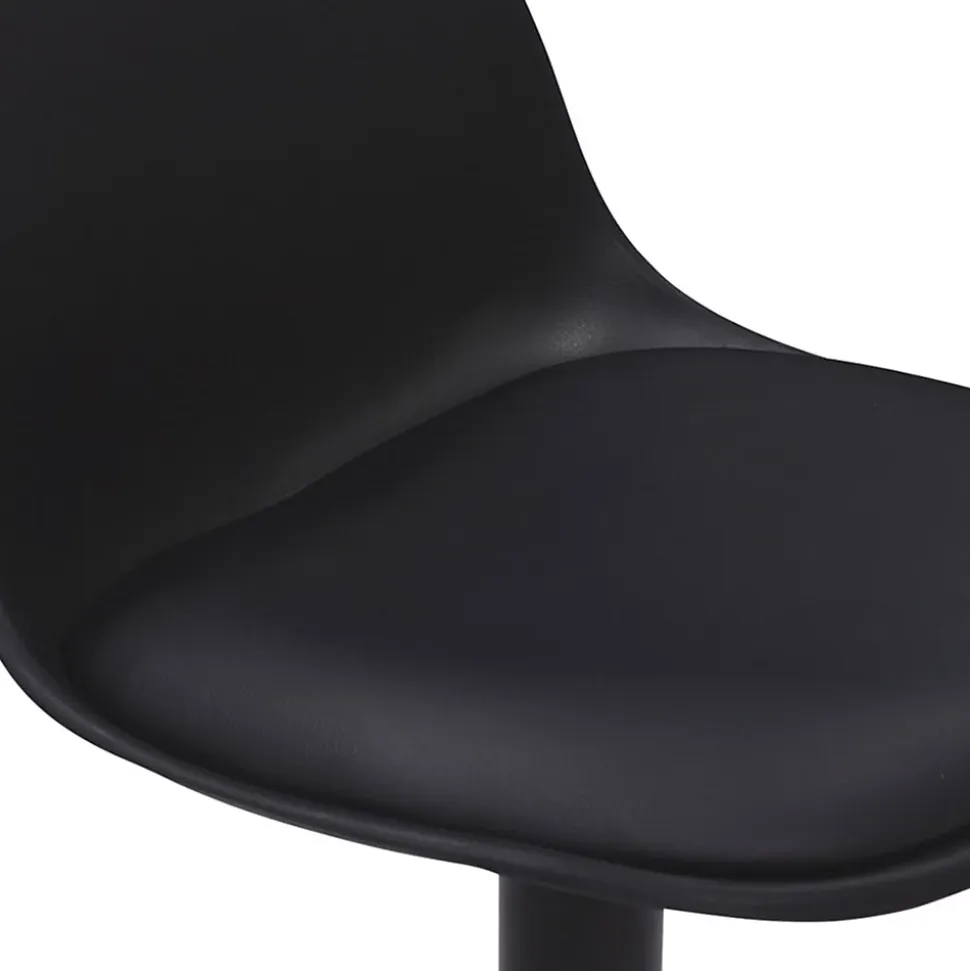 Lot de 4 tabourets de bar KARL design noir pied noir