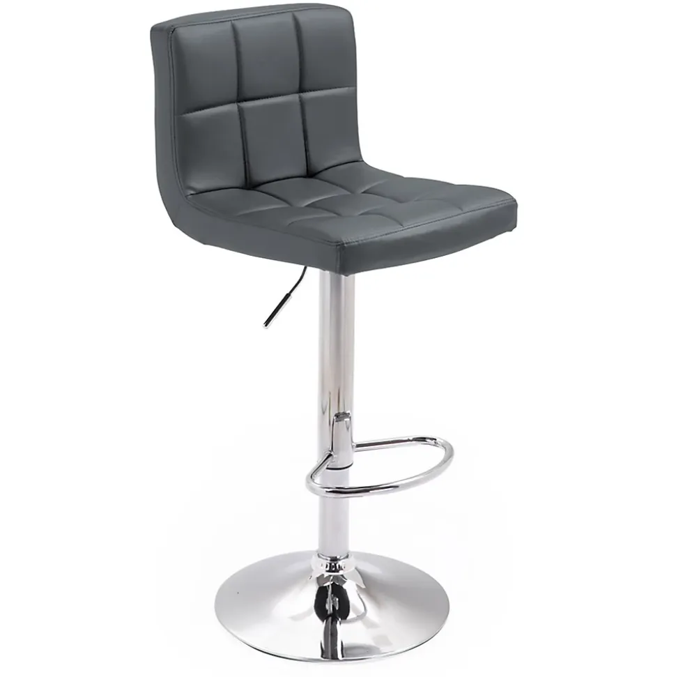 Lot de 2 tabourets de bar gris MIKE - HAPPY GARDEN