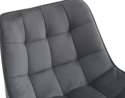 Lot de 2 tabourets de bar Dartford, Chaise de bar rembourrée, Structure métallique Grisfoncé/Velours