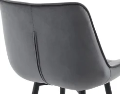 Lot de 2 tabourets de bar Dartford, Chaise de bar rembourrée, Structure métallique Grisfoncé/Velours