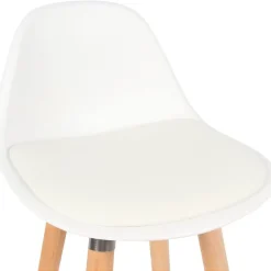 Lot de 2 tabourets de bar blanc bois de hêtre 39,5 x 44 x 91 cm