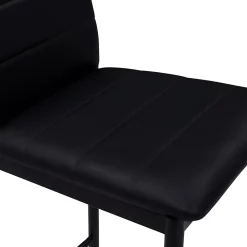 Lot de 4 tabourets ROMANE en PVC noir design contemporain chaises de bar rembourrées