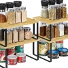 Lot de 4 étagères à épices empilables pour armoires de cuisine