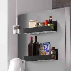 Lot de 2 étagères magnétiques à épices noir