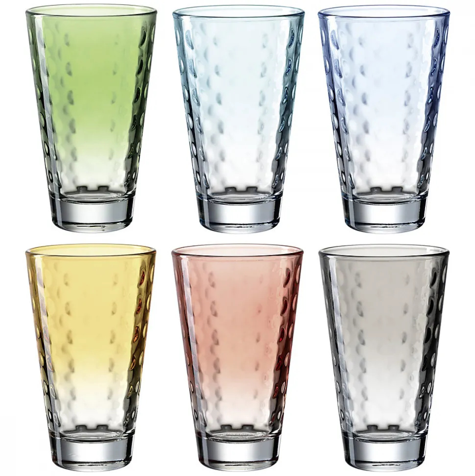 Lot de 6 verres colorés 300ml en Verre - Leonardo