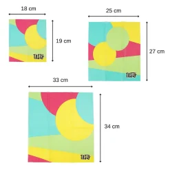Lot de 3 wraps en cire d'abeille type film alimentaire Tasty Green