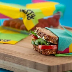 Lot de 3 wraps en cire d'abeille type film alimentaire Tasty Green