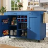 Îlot de Cuisine Multifonction avec Plan de Travail et Rangement, Buffet Design en MDF et Métal, Bleu, 102x45x92 cm