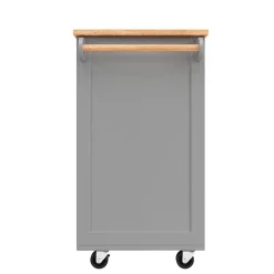 Îlot de Cuisine Multifonction avec Rangement et Plan de Travail, Buffet Design en MDF et Métal, Gris, 102x45x92 cm