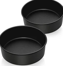 Lot de moules à gâteau ronds en acier inoxydable de 20 cm