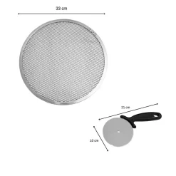 Lot de plaque à pizza et roulette FM Professionnal