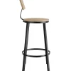 Lot de tabourets de bar avec grands dossiers confortables Style industriel