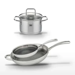 Lot Faitout 16cm & 2 Poêles 28/32cm Elo Relief Evolution