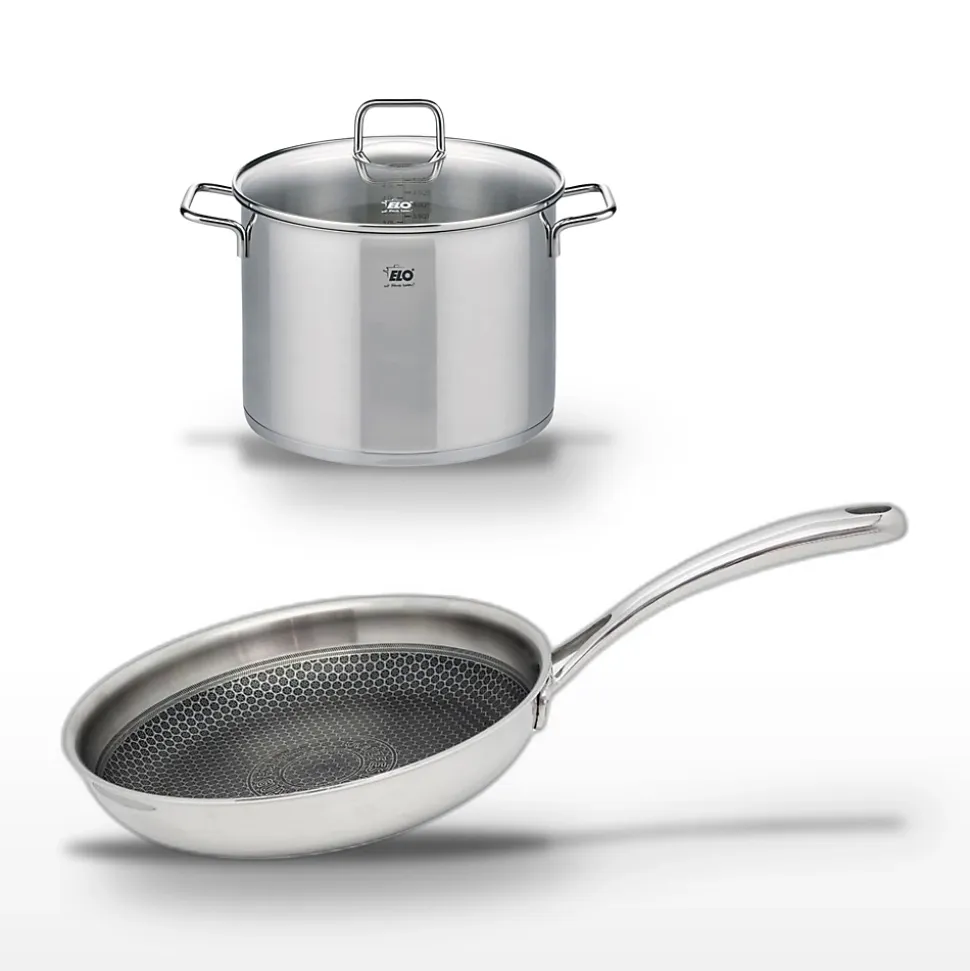 Lot Faitout 26cm et Poêle 28cm Elo Relief Evolution