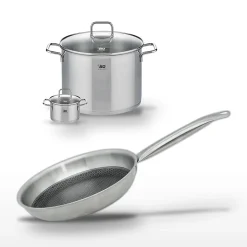 Lot Faitout 26cm, Poêle 24cm & Faitout 12cm Elo Relief Solution