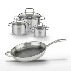 Lot Poêle 32 cm & 3 Faitouts 12/14/20 cm Elo Relief Evolution