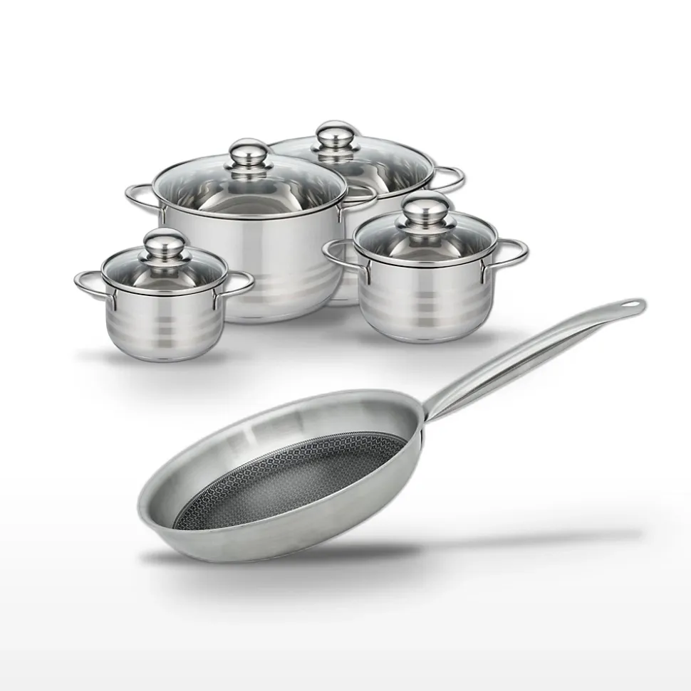 Lot Poêle 24 cm & 4 Faitouts Elo Relief Solution