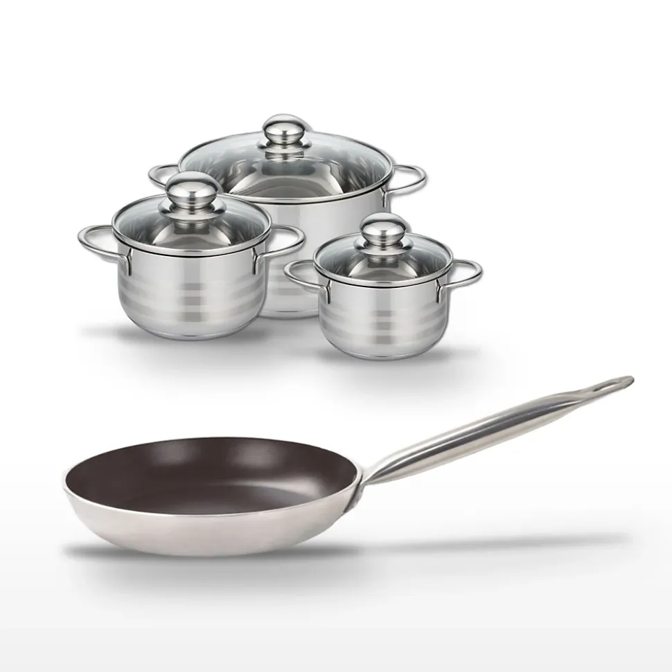 Lot Poêle 32 cm & 3 Faitouts Elo Bistro Line