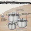 Lot Poêle 24cm & 3 Faitouts 16/20/24cm Fackelmann Etherna avec 5 ustensiles Fackelmann