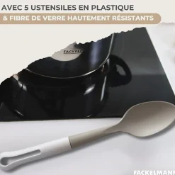 Lot Poêle 24cm & 3 Faitouts 16/20/24cm Fackelmann Etherna avec 5 ustensiles Fackelmann