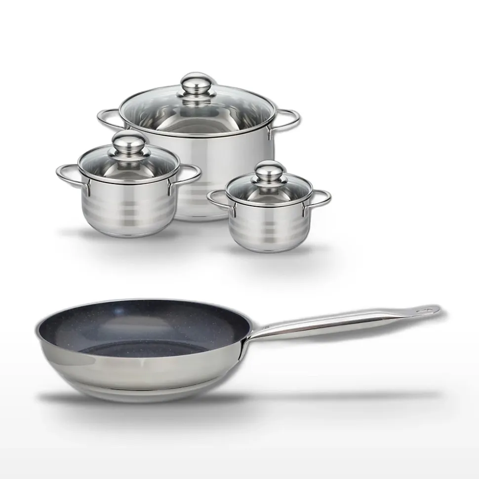 Lot Poêle 28cm & 3 Faitouts 12/14/24cm Elo Profi Therm Platinum