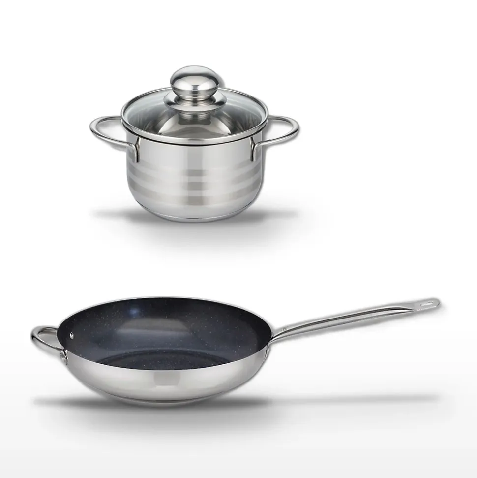 Lot Poêle 32cm & Faitout 14cm Elo Profi Therm Platinum