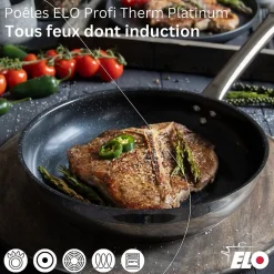 Lot Poêle 24cm & Faitout 16cm Elo Profi Therm Platinum