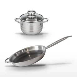 Lot Poêle 32cm & Faitout 16cm Elo Relief Solution