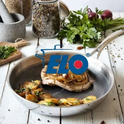 Lot Poêle 28cm Elo Relief Evolution & 2 Faitouts 16/12cm Elo