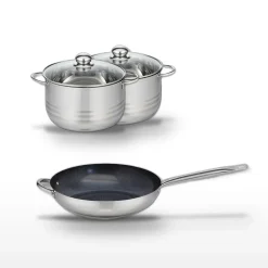 Lot Poêle 32cm et 2 Faitouts 20/24cm Elo Profi Therm Platinum