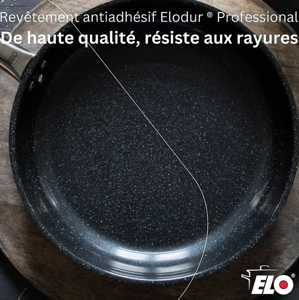 Lot Poêle 32cm et 2 Faitouts 20/24cm Elo Profi Therm Platinum