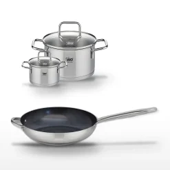 Lot Poêle céramique 32 cm & 2 Faitouts 12/20 cm Elo Profi Therm Platinum