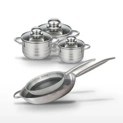 Lot Poêles 28/32 cm Elo Relief Solution & 3 Faitouts 12/14/16 cm