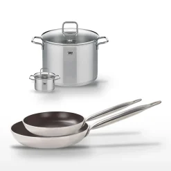 Lot Poêles 28/32 cm et Faitouts 12/26 cm Elo Bistro Line