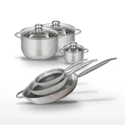 Lot Poêles 24/28/32 cm et Faitouts 12/20/24 cm Elo Relief Solution