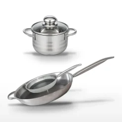 Lot Poêles 24cm & 32cm Elo Relief Solution avec Faitout 12cm