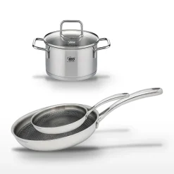 Lot Poêles 28cm & 24cm et Faitout 16cm Elo Relief Evolution