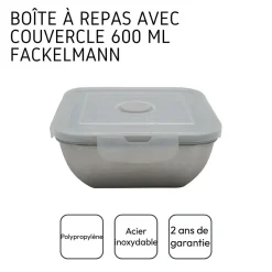 Lunch box en inox avec couvercle à clips 600 ml Fackelmann Move