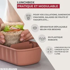 Lunchbox Terracotta à compartiment réglable 1 litre sans BPA Fackelmann Storage