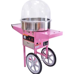Machine à Barbe à Papa avec Charrette Rose et Dôme Acrylique