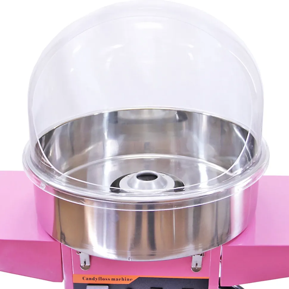 Machine à Barbe à Papa avec Charrette Rose et Dôme Acrylique