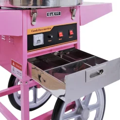 Machine à Barbe à Papa avec Charrette Rose et Dôme Acrylique